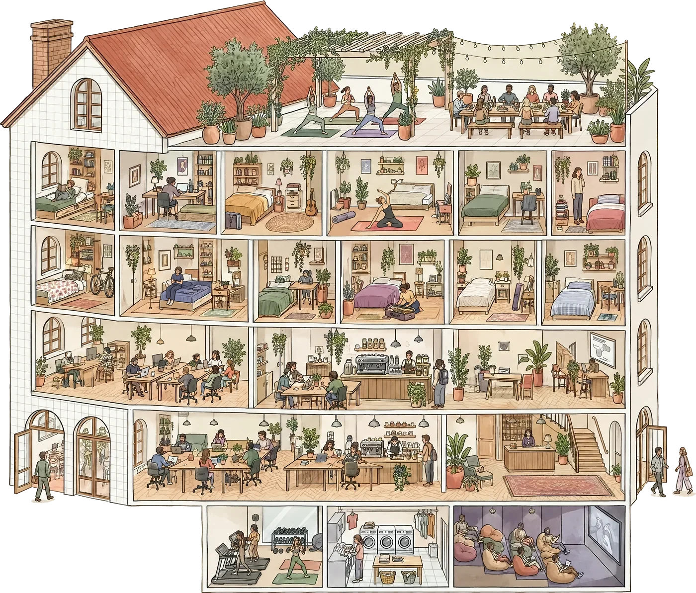 Inside a YOU&Co house, building cutaway